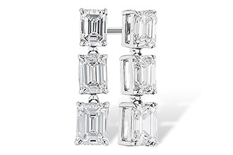 A301-74529: EARRINGS 1.12 TW EMERALD CUTS