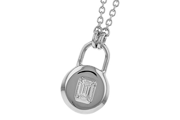 A301-79956: NECKLACE .19 EMERALD CUT (18")