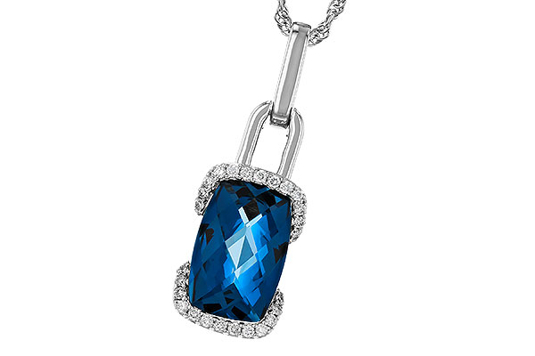 A302-72665: NECK 3.75 LONDON BLUE TOPAZ 3.90 TGW (12x8MM LBT)