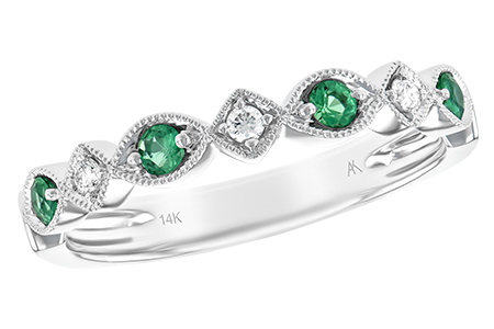 B212-71810: LDS WED RG .15 EMERALD .21 TGW