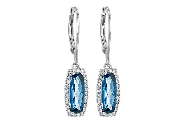 B218-15392: EARR 2.10 LONDON BLUE TOPAZ 2.28 TGW