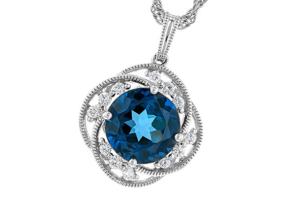 B301-76338: NECK 2.90 LONDON BLUE TOPAZ 3.05 TGW (9MM LBT)