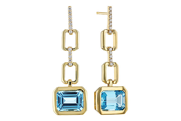 B302-69010: EARRINGS 3.20 BLUE TOPAZ 3.32 TGW (8x6MM BT)