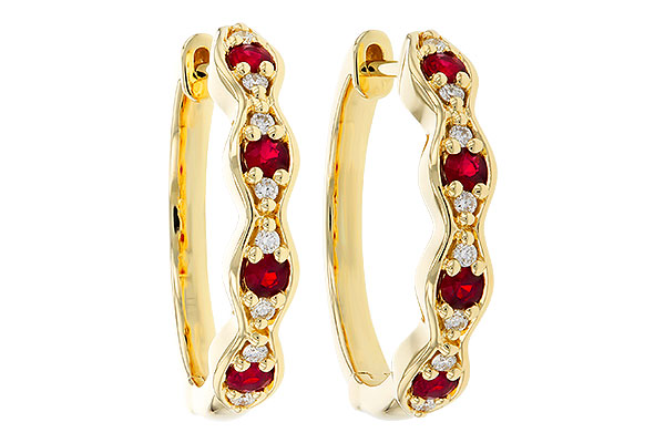 B302-72647: EARRINGS .28 TW RUBY .34 TGW