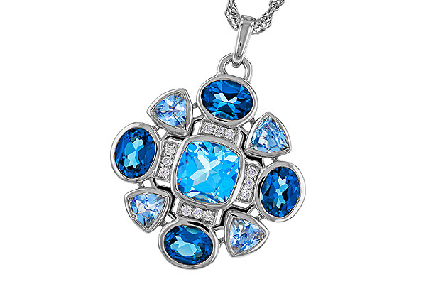 C302-67183: NECKLACE 3.19 TW BLUE TOPAZ 3.25 TGW