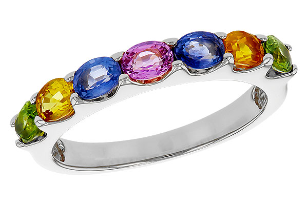 C302-67210: LDS WED RG 1.54 TW MULTI-COLOR SAPPHIRE