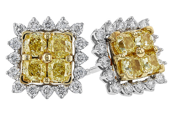 C302-68128: EARR 1.04 FANCY YELLOW DIAMONDS 1.44 TW