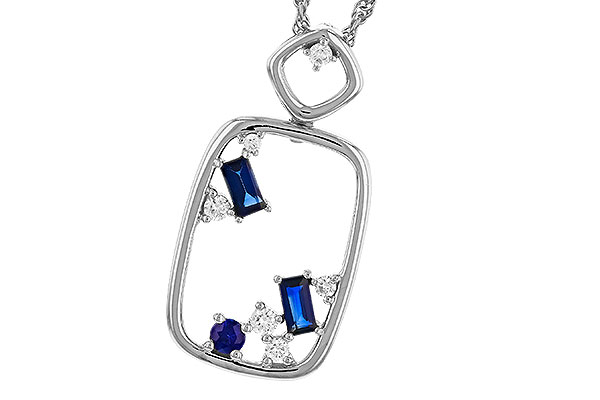C302-69947: NECKLACE .35 TW SAPPHIRE .46 TGW