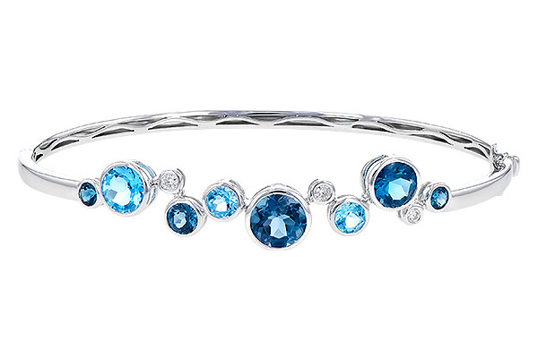 D301-73574: BANGLE 3.95 TW BLUE TOPAZ 4.06 TGW