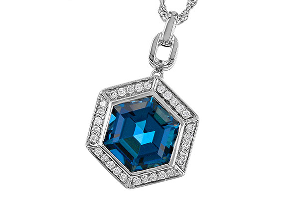 D302-66319: NECK 3.40 LONDON BLUE TOPAZ 3.55 TGW (9MM LBT)