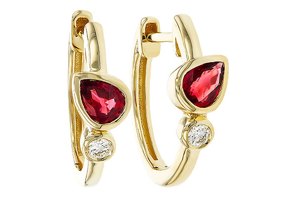 D302-69083: EARRINGS .48 RUBY .54 TGW