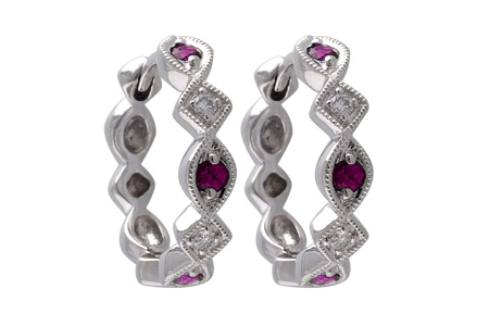 E029-00819: EARRINGS .20 RUBY .25 TGW