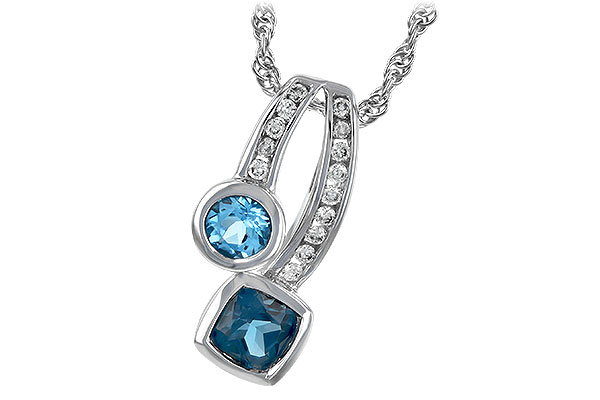F217-27255: NECKLACE .91 TW BLUE TOPAZ 1.04 TGW