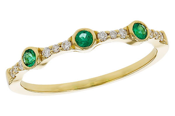F302-67219: LDS WED RG .11 EMERALD .20 TGW