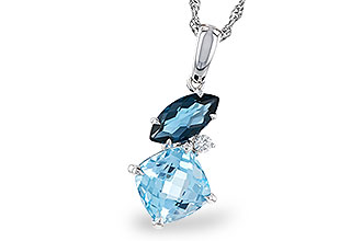 F302-68092: NECKLACE 2.37 TW BLUE TOPAZ 2.40 TGW