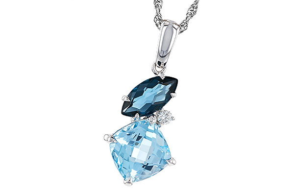 F302-68092: NECKLACE 2.37 TW BLUE TOPAZ 2.40 TGW