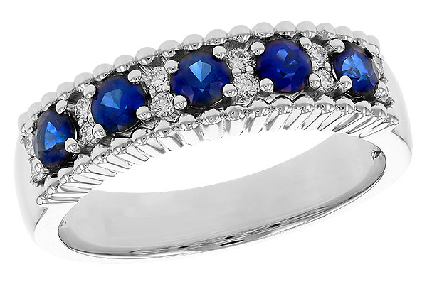 F302-72701: LDS WED RG .64 TW SAPPHIRE .76 TGW