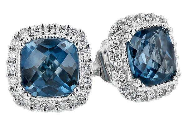 G217-19928: EARR 2.14 LONDON BLUE TOPAZ 2.40 TGW (6MM LBT)