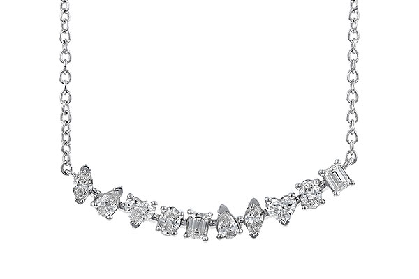 G301-79955: NECKLACE .70 TW FANCY CUT DIAS (18")