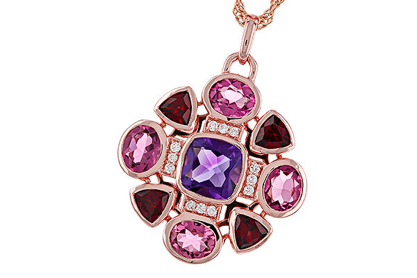 G302-67183: NECKLACE 2.76 SEMI-PREC (AM,GT,PT) 2.82 TGW