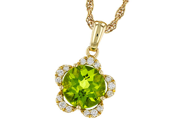 G302-72646: NECKLACE 2.16 PERIDOT 2.28 TGW (8MM RD)