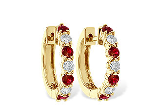 H029-03564: EARRINGS .64 RUBY 1.05 TGW