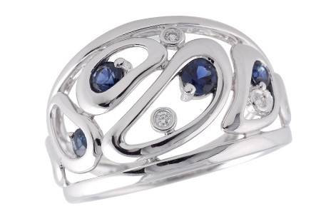 H212-69964: LDS WED RG .40 SAPPH .43 TGW