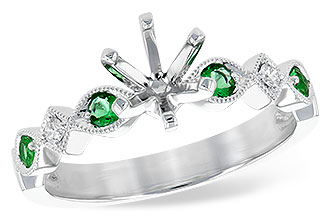 H218-11773: LDS SEMI DIA RG .12 EMERALD .16 TGW