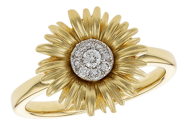 H301-77255: K301-76328 WITH YG & PETALS / WG SETTING .10 TW