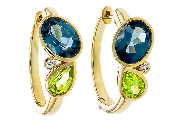 H302-72692: EARRINGS 2.97 SEMI-PREC (PER,LBT) 3.00 TGW