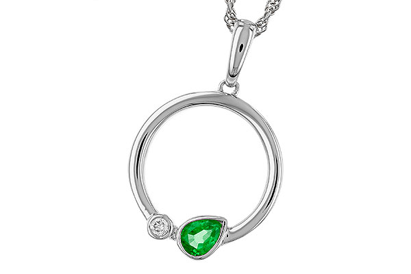 K302-66337: NECKLACE .20 EMERALD .22 TGW