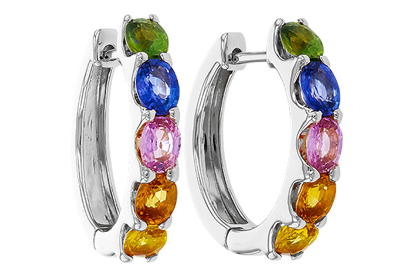 K302-67201: EARRINGS 2.20 TW MULTI-COLOR SAPPHIRE