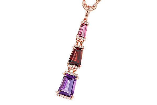 K302-68128: NECKLACE 2.32 SEMI-PREC (PT,GT,AMY) 2.37 TGW