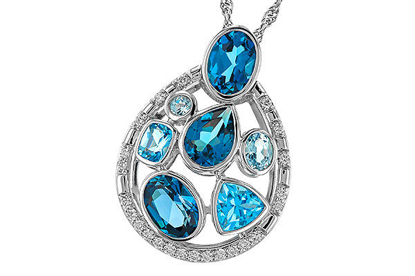 K302-69946: NECKLACE 3.23 TW BLUE TOPAZ 3.38 TGW