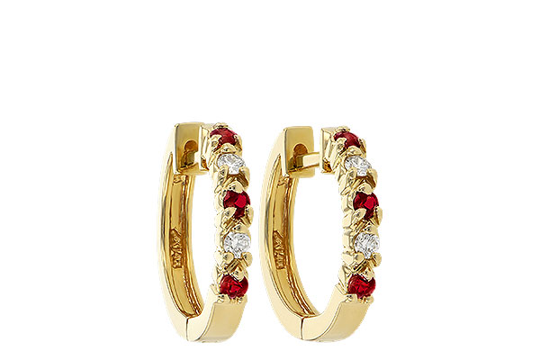 L029-03564: EARRINGS .17 RUBY .26 TGW