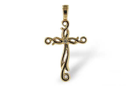 L034-49946: CROSS PENDANT .01 BR