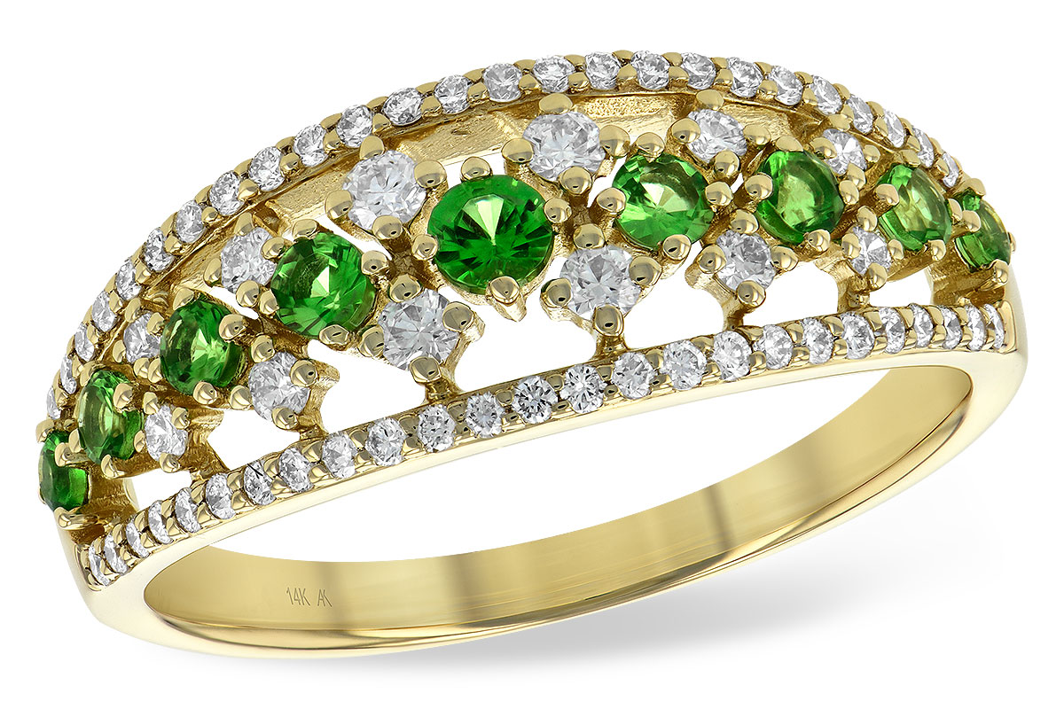 L218-09955: LDS RG .35 GREEN GARNET .67 TGW