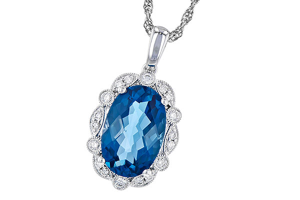 L300-90864: NECK 3.60 LONDON BLUE TOPAZ 3.77 TGW (12x8MM LBT)