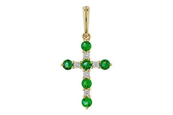 L302-66319: PENDANT .27 TW EMERALD .35 TGW