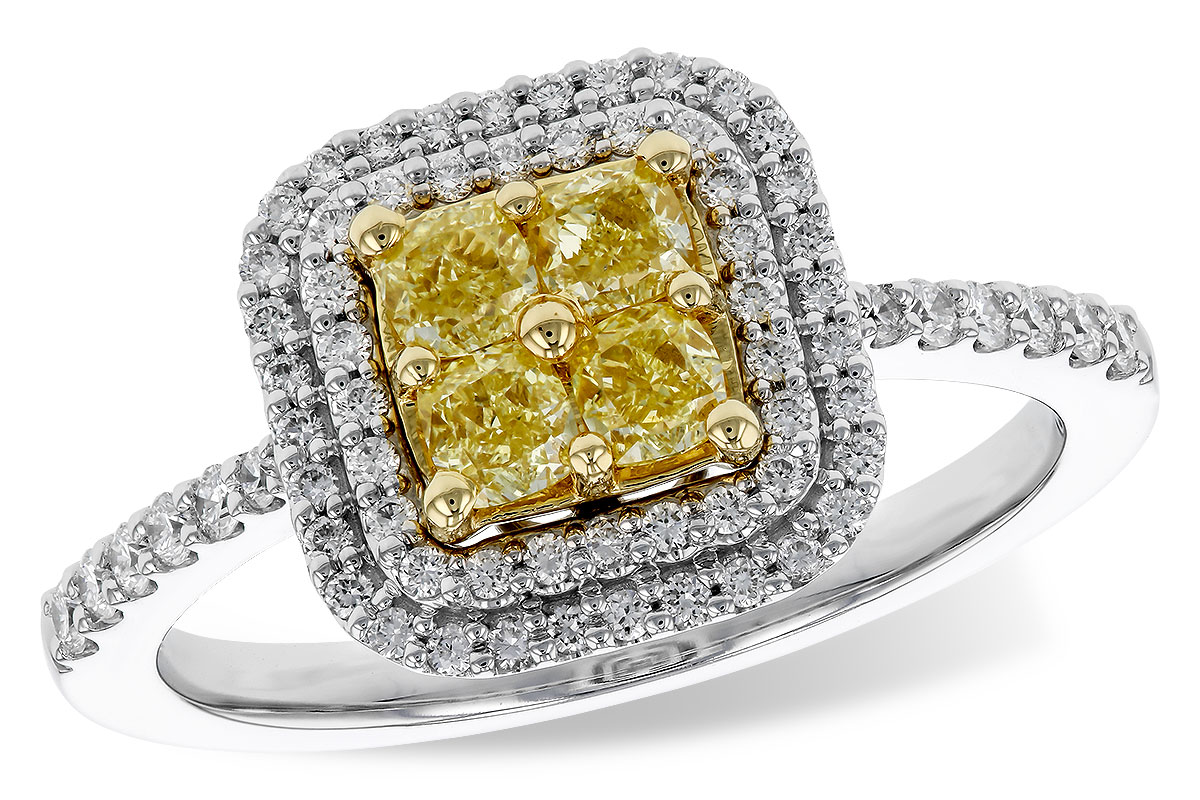 L302-68119: LDS RG .52 FANCY YELLOW DIAMONDS .85 TW