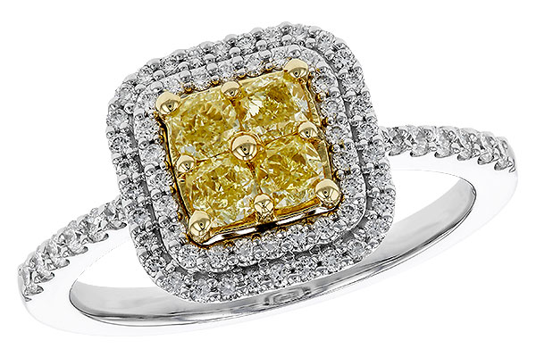 L302-68119: LDS RG .52 FANCY YELLOW DIAMONDS .85 TW
