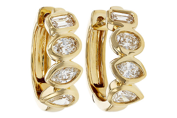 L303-55364: EARRINGS .68 TW FANCY CUT DIAS
