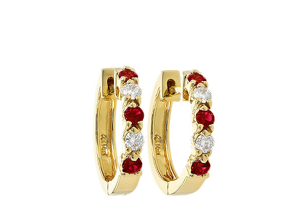 M029-03564: EARRINGS .33 RUBY .52 TGW