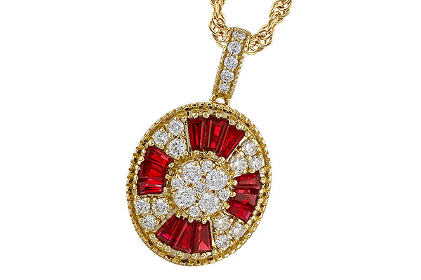 M302-70900: NECKLACE .54 TW RUBY .78 TGW